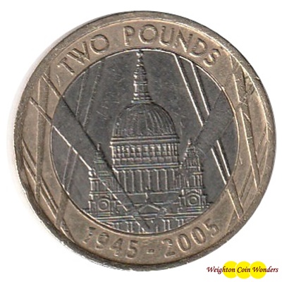 2005 £2 Coin - 60th Anniversary of the End of WWII - Click Image to Close